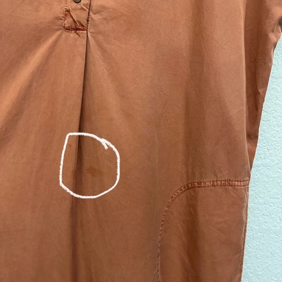 XCVI Short Sleeve Wearable Shift Dress Collared in Rust - Picture 3 of 9